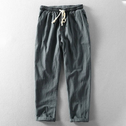 Relaxed straight-leg everyday cotton trousers for men | Hiro -3