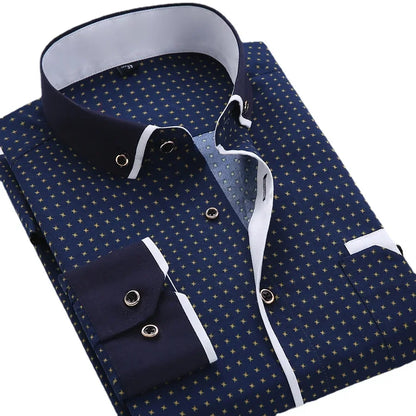 Contrast collar button-down shirt for men | Brent