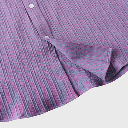 Linen-cotton spread-collar summer shirt for men | Coastal -6