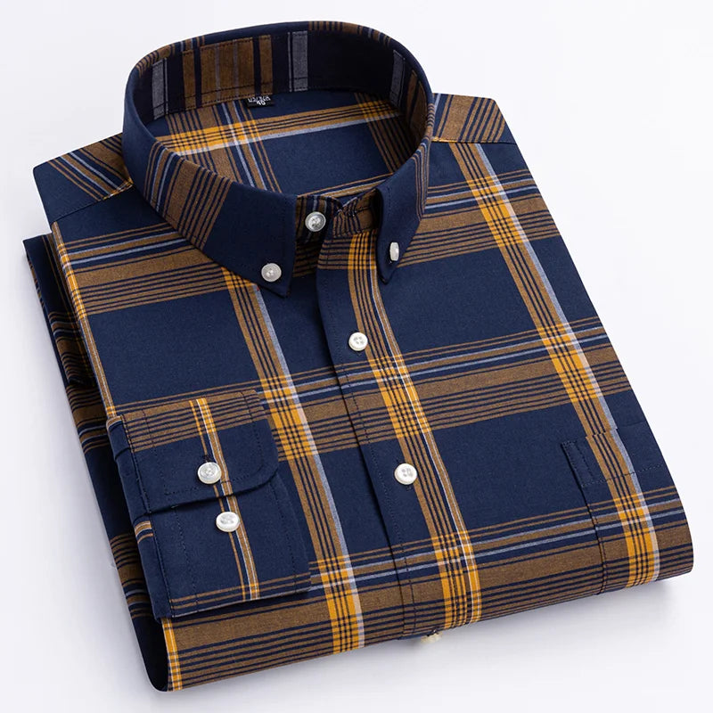 Classic check button-down shirt for men | Cedric