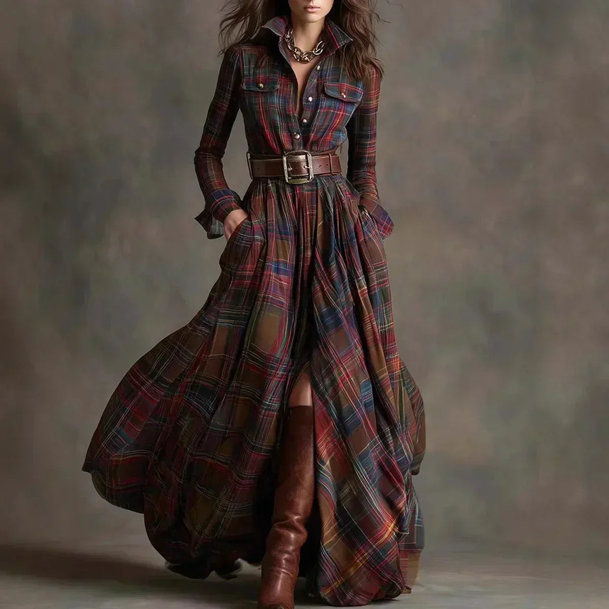 Elegant everyday relaxed maxi dress for women | Althea -1