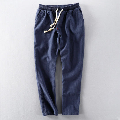 Relaxed straight-leg everyday cotton trousers for men | Hiro -1