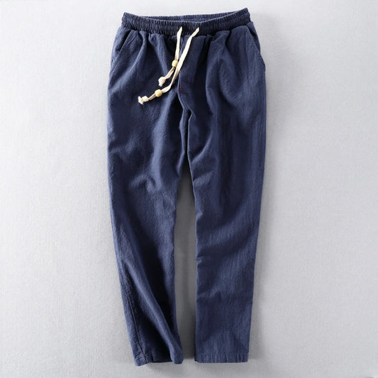 Relaxed straight-leg everyday cotton trousers for men | Hiro -1