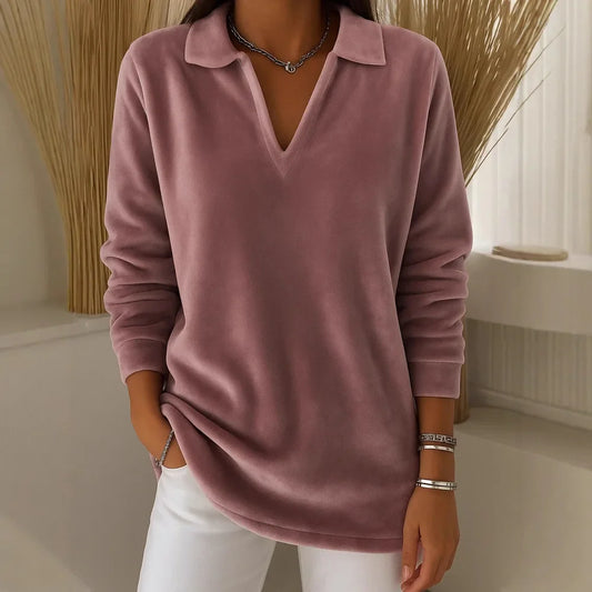 Soft Collared V-Neck Knit Jumper for Women | Amelia