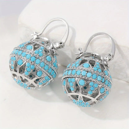 Turquoise Filigree Globe Drop Earrings for Women | Aurelia