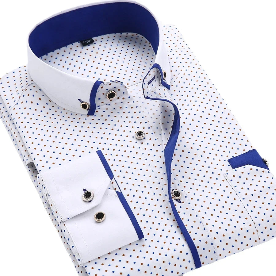 Contrast collar button-down shirt for men | Brent
