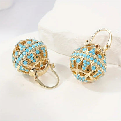 Turquoise Filigree Globe Drop Earrings for Women | Aurelia