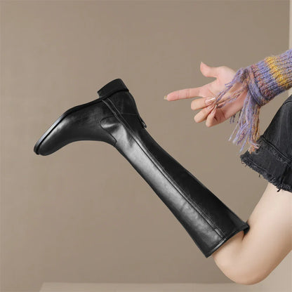 Adeline Knee-High Leather Boots Stylish for Women | Seradina