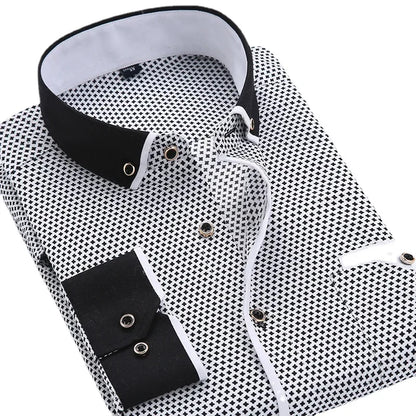Contrast collar button-down shirt for men | Brent