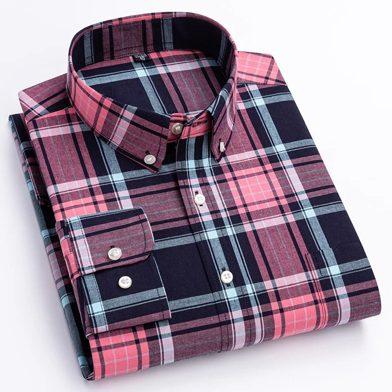 Classic check button-down shirt for men | Cedric