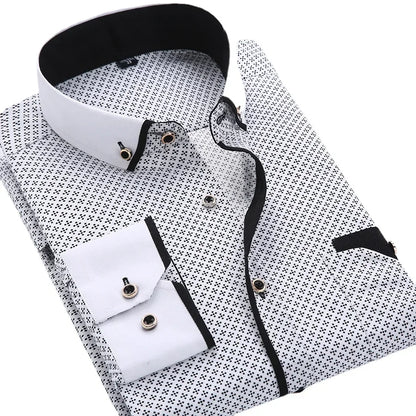 Contrast collar button-down shirt for men | Brent