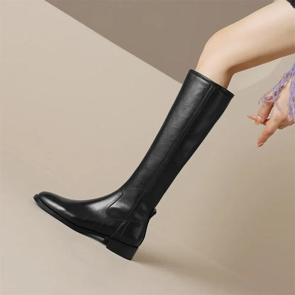 Adeline Knee-High Leather Boots Stylish for Women | Seradina