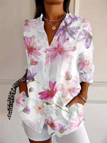 Colourful patterned everyday blouse for women | Andie -4