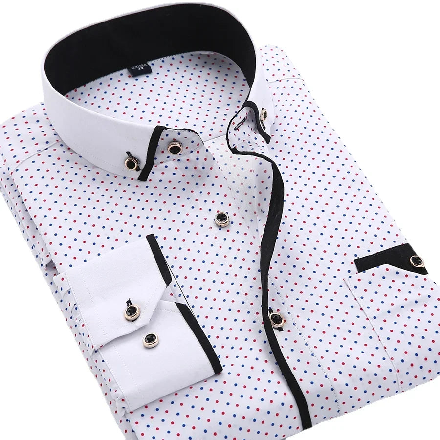 Contrast collar button-down shirt for men | Brent