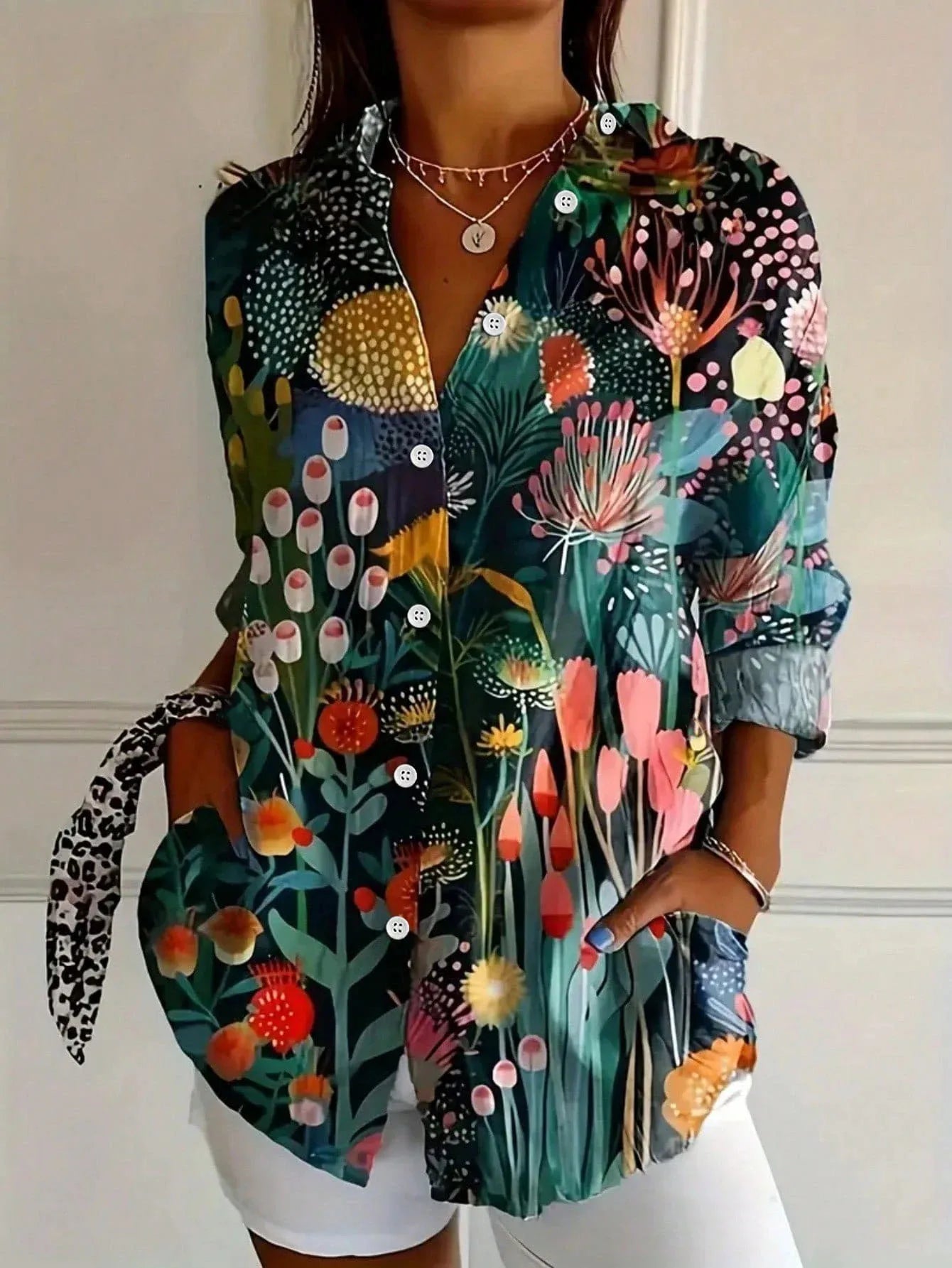 Colorful patterned blouse for women | Astrid