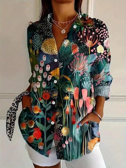 Colorful patterned blouse for women | Astrid