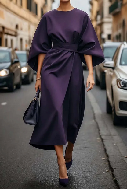 Elegant lantern sleeve dress with adjustable waist Chic for Women | Louise Élan