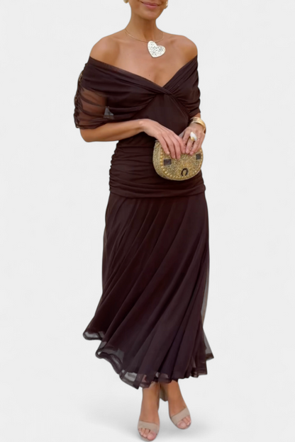 Elegant long floral pleated maxi dress Chic for Women | Eloria Belle