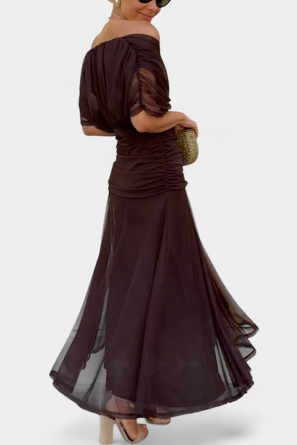 Elegant long floral pleated maxi dress Chic for Women | Eloria Belle