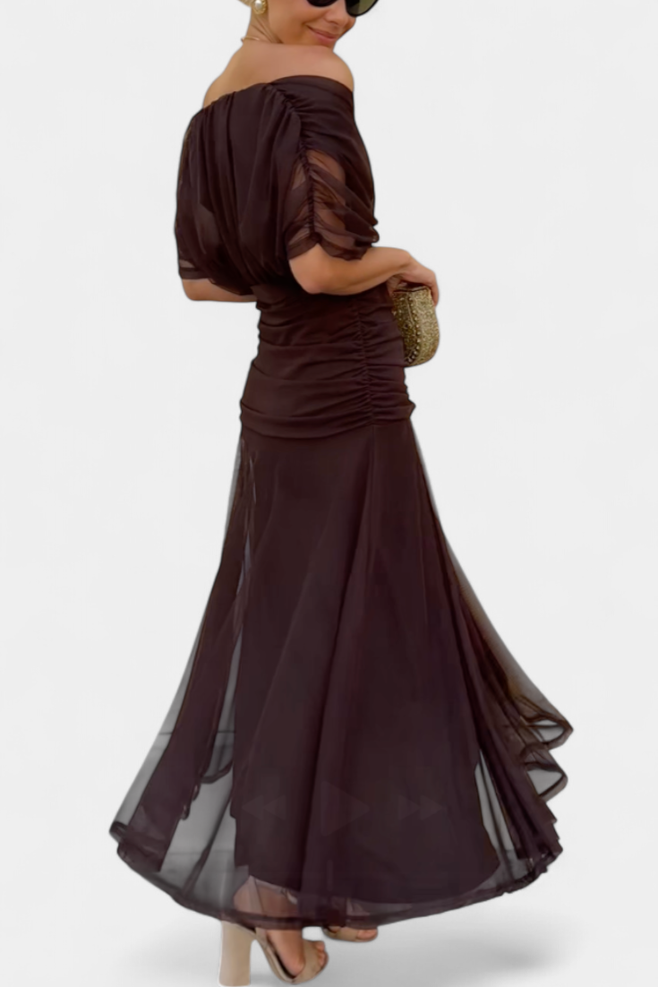 Long floral V-neck dress for women | Florendra