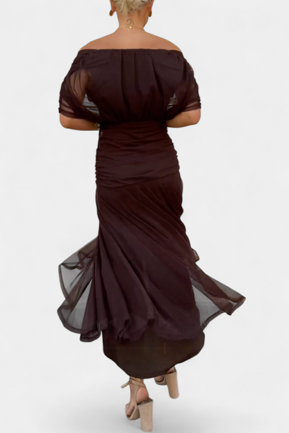 Long floral V-neck dress for women | Florendra