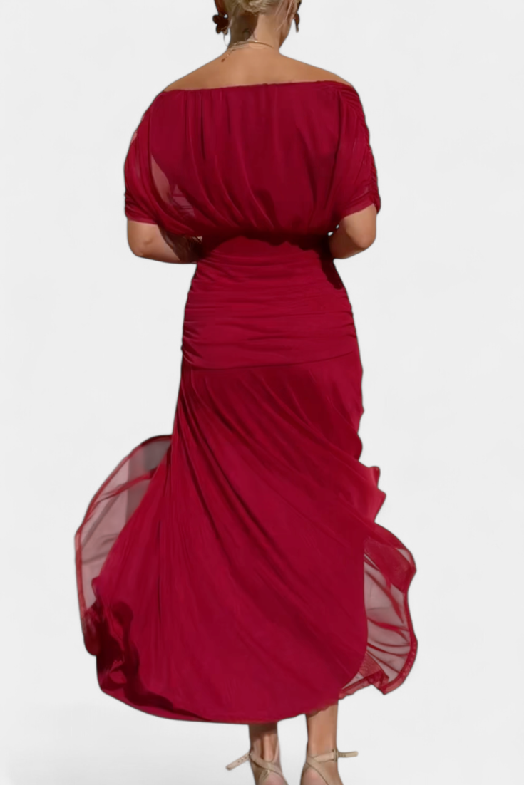 Long floral V-neck dress for women | Florendra