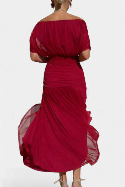 Long floral V-neck dress for women | Florendra