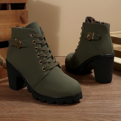 Chunky lace-up ankle boots for women | Katni