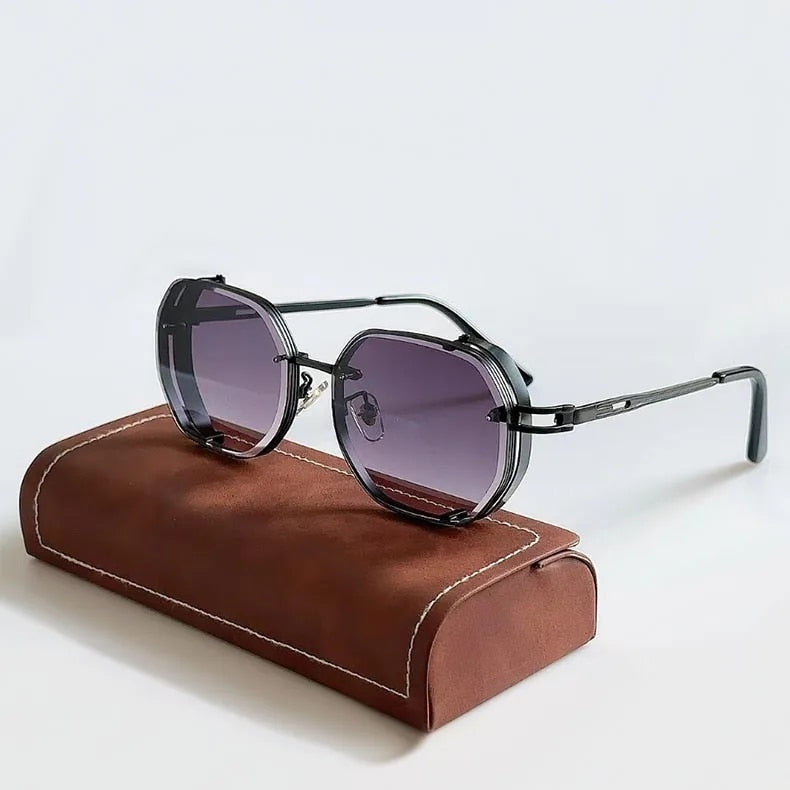 Vintage steampunk aluminium-frame sunglasses for men | Cogsworth -2