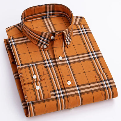 Classic check button-down shirt for men | Cedric