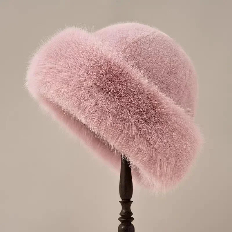 Stylish plush winter bucket hat for women | Glacia -4