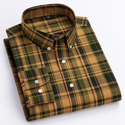 Classic check button-down shirt for men | Cedric