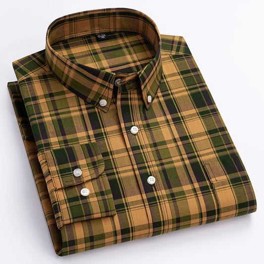 Classic check button-down shirt for men | Cedric
