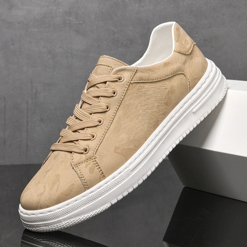 Textured leather everyday casual trainers for men | Canyon -6