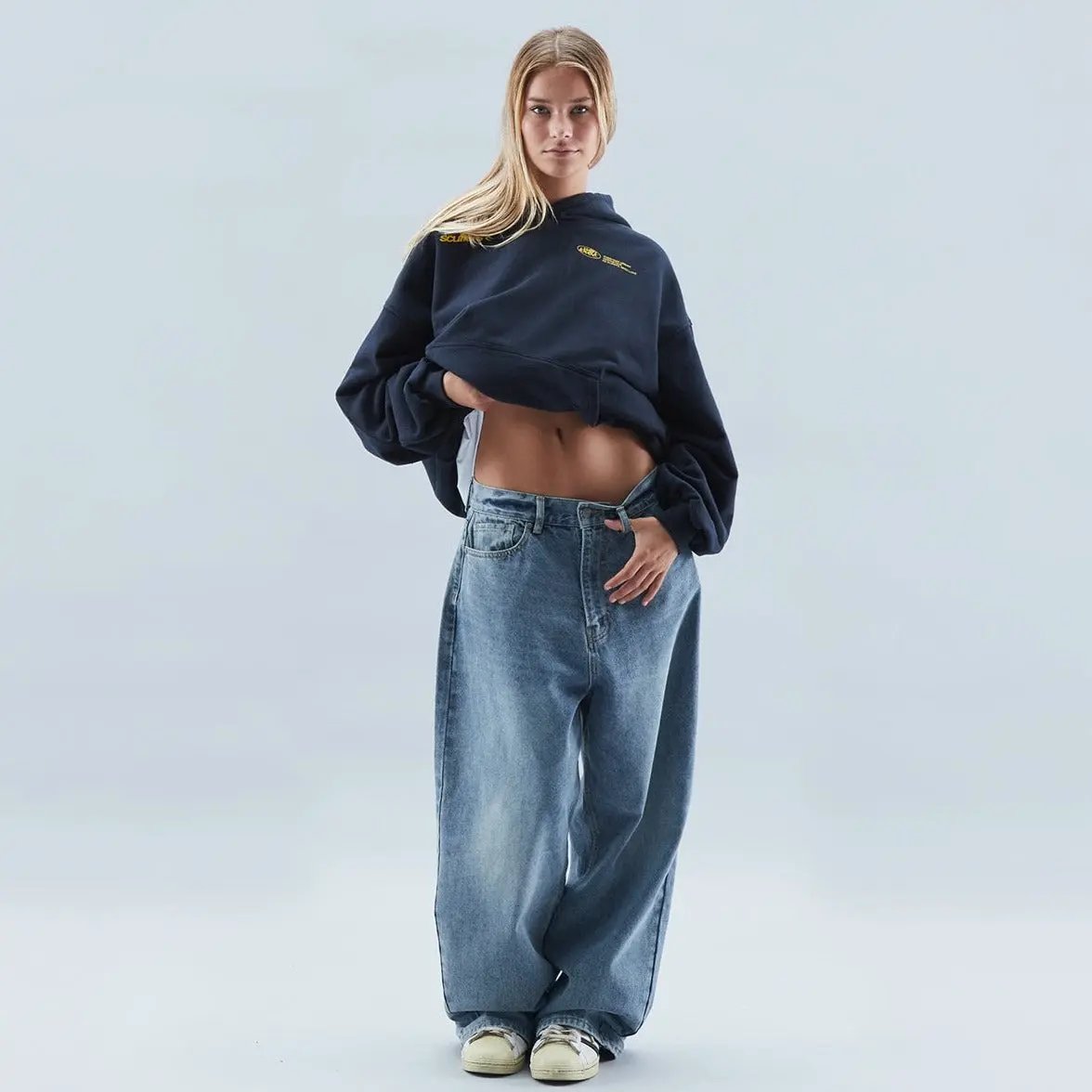 Modern relaxed everyday hooded pullover for women | Elara -4