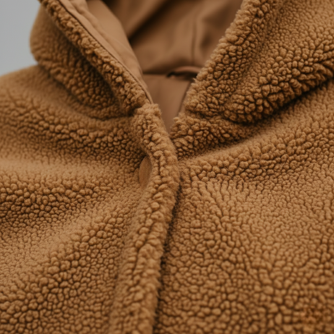 Hooded mid-calf coat with relaxed silhouette for women | Arden