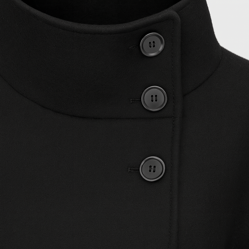 Belted high-collar cape coat for women | Serelisse