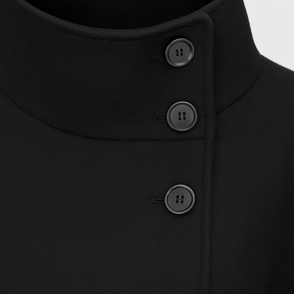 Belted high-collar cape coat for women | Serelisse
