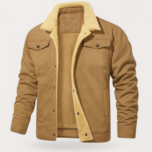 Button-front jacket with turn-down collar for men | Dennis
