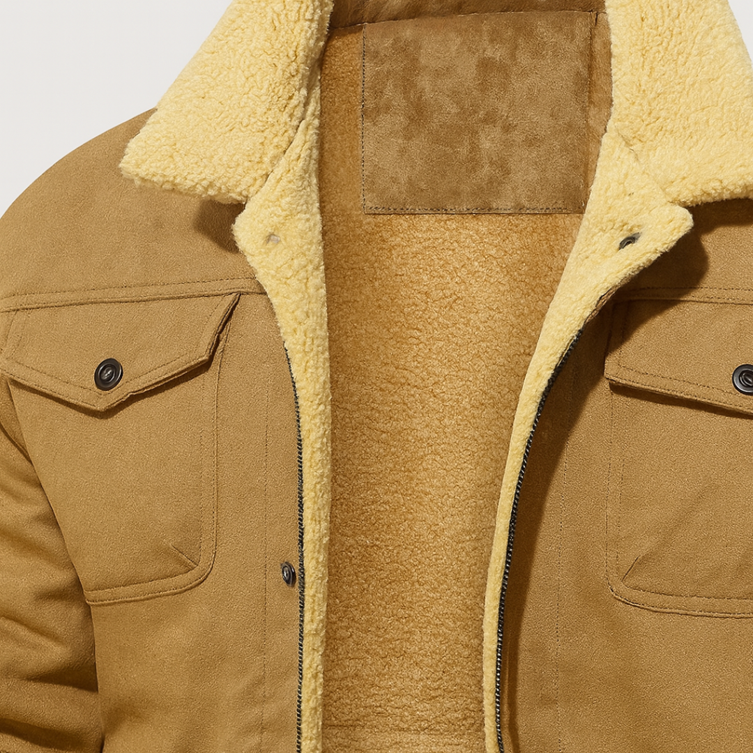 Button-front jacket with turn-down collar for men | Dennis