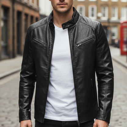 Stand-collar zip jacket with sleek silhouette for men | Maverick