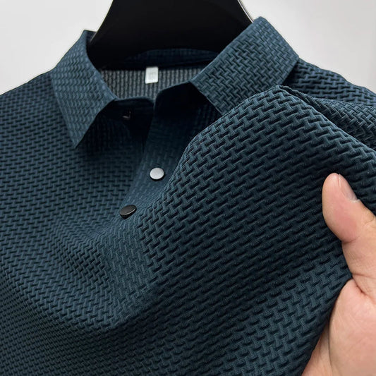 Knitted short-sleeve polo everyday shirt for men | Venice Theodore -1