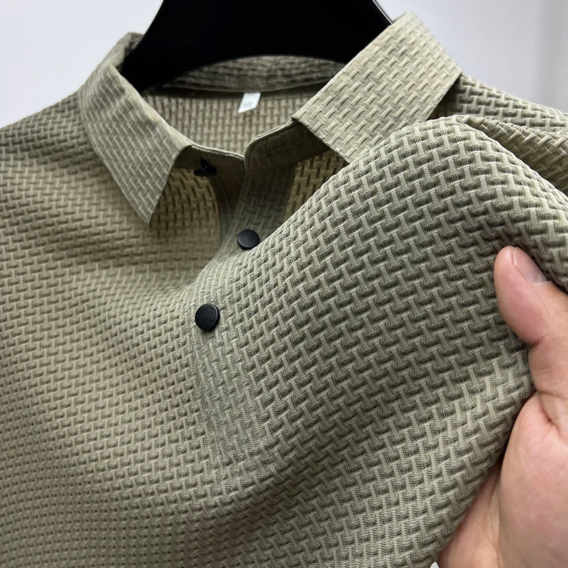 Short-sleeve knitted polo everyday shirt for men | Venice Theodore -3