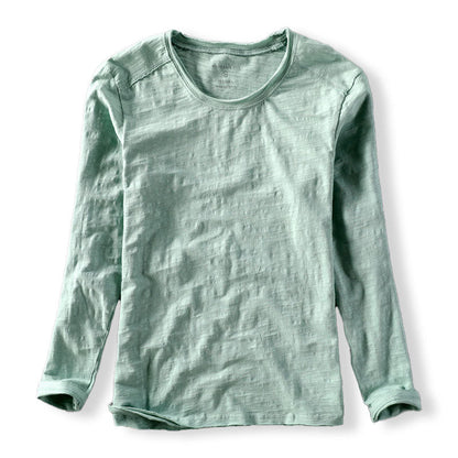 Minimalist long-sleeve O-neck everyday tee for men | Daiki -2