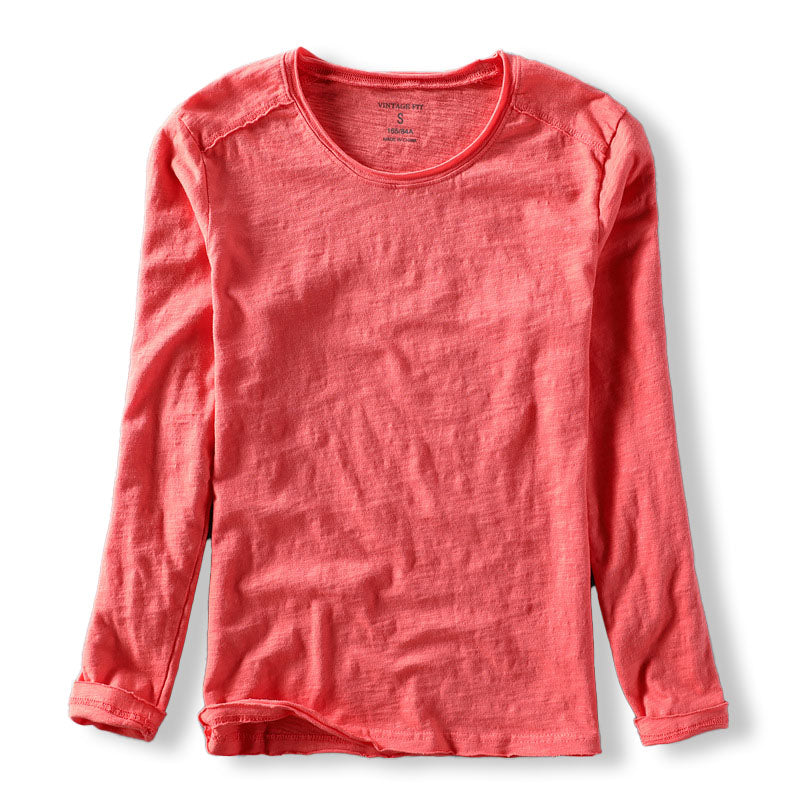 Minimalist long-sleeve O-neck everyday tee for men | Daiki -3