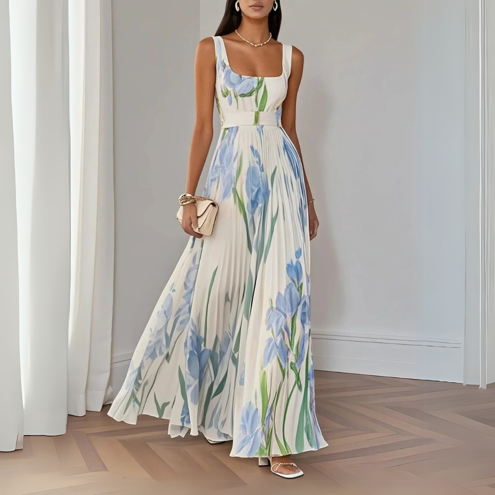 Floral print long dress for women | Charlene