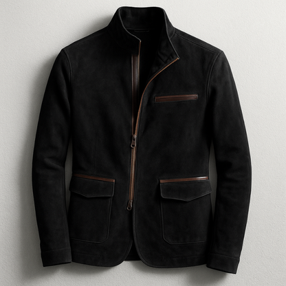 Classic suede smart casual jacket for men | Russell -3