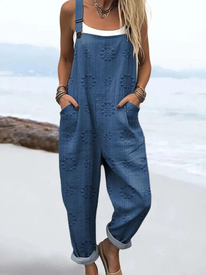 Vintage flowy wide-leg jumpsuit for women | Aria -2