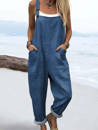 Vintage flowy wide-leg jumpsuit for women | Aria -2