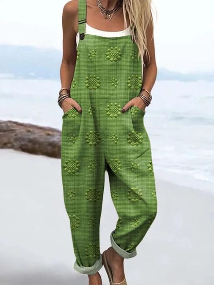 Vintage flowy wide-leg jumpsuit for women | Aria -3
